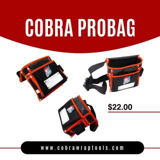 Cobra ProBag
#cobra #CobraWrapTools #Tools #toolkit #probag #bag 

Clip this bag in place and never worry about what to do with your tools during a job. The Cobra Probag lives up to that name with its long list of features that include ten pockets for those squeegees, small hand tools, and more. The bag is made of durably nylon materials and double sewed for long lasting durability. Weighing only 400 grams, it features an adjustable belt for optimal comfort. A small metal panel at the front lets you make the most of your investments in magnetic tools, and you will find this becoming your go to bag at all times