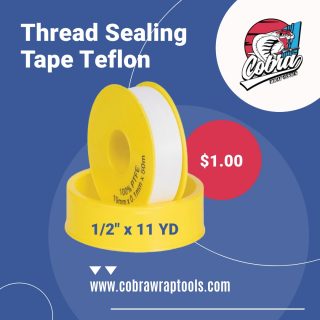 Thread Sealing Tape Teflon 1/2″ x 11 YD
#cobra #CobraWrapTools #Tools #toolkit #threadsealingtape #sealingtape #Teflontape #tape