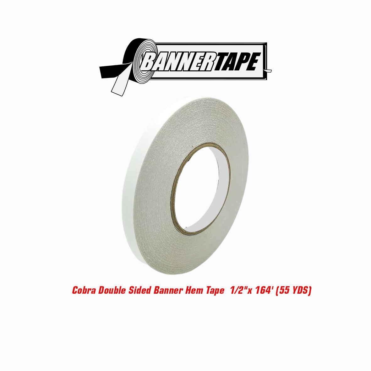 Cobra Double Sided Banner Hem Tape 1/2x 164' (55 YDS) - Cobra Wrap Tools