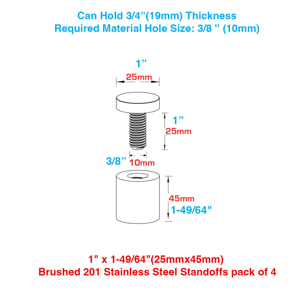 Buy Solid Brushed Stainless Steel Standoffs Online in USA