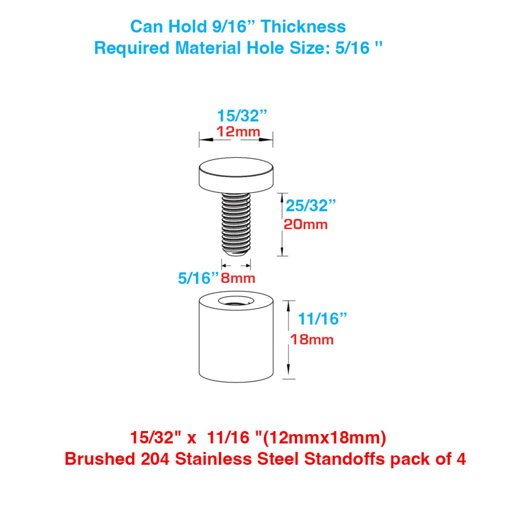 Buy Solid Brushed Stainless Steel Standoffs Online in USA