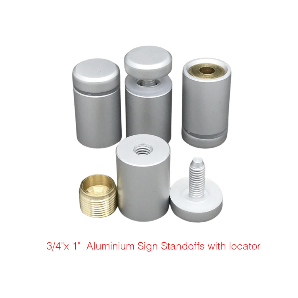 3/4"x 1" Aluminium Sign Standoffs with locator Pack of 4 Cobra Wrap Tools