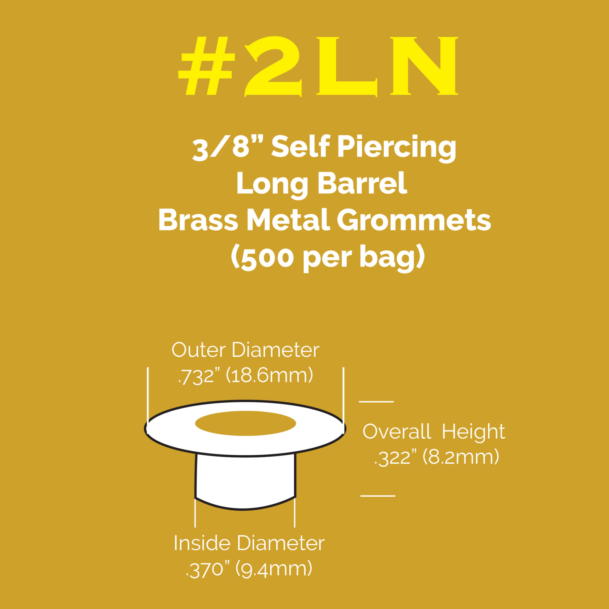 Buy Self Piercing Brass Long Barrel Grommets Online in USA