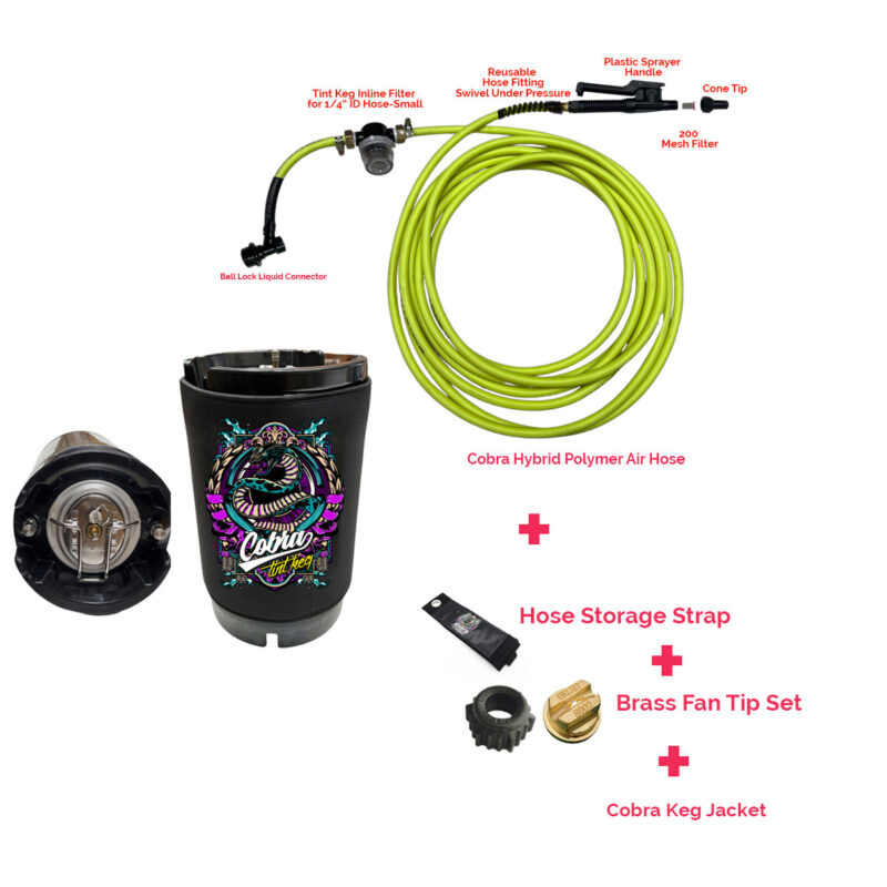 9.5L(2.5 Gallon) Complete Tint Keg Kit with Plastic Sprayer Handle