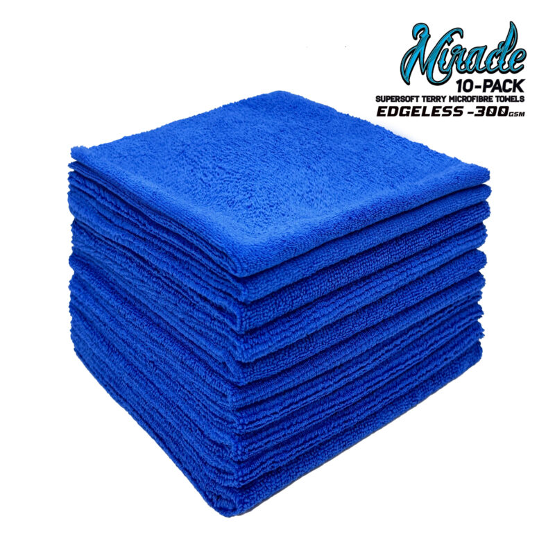 Miracle Edgeless 300 GSM Supersoft Terry Microfibre Towels | 16"x16" | 10Qty /Pack