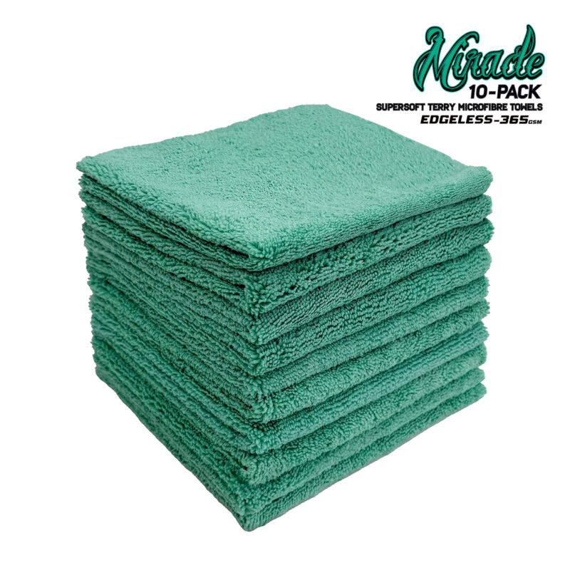 Miracle Edgeless 365 GSM Supersoft Terry Microfibre Towels | 16"x16" | 10Qty /Pack