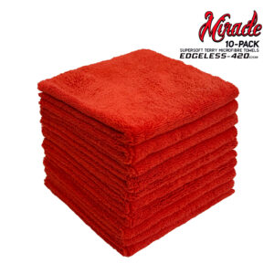 Miracle Edgeless 420 GSM Supersoft Terry Microfibre Towels | 16"x16" | 10Qty /Pack