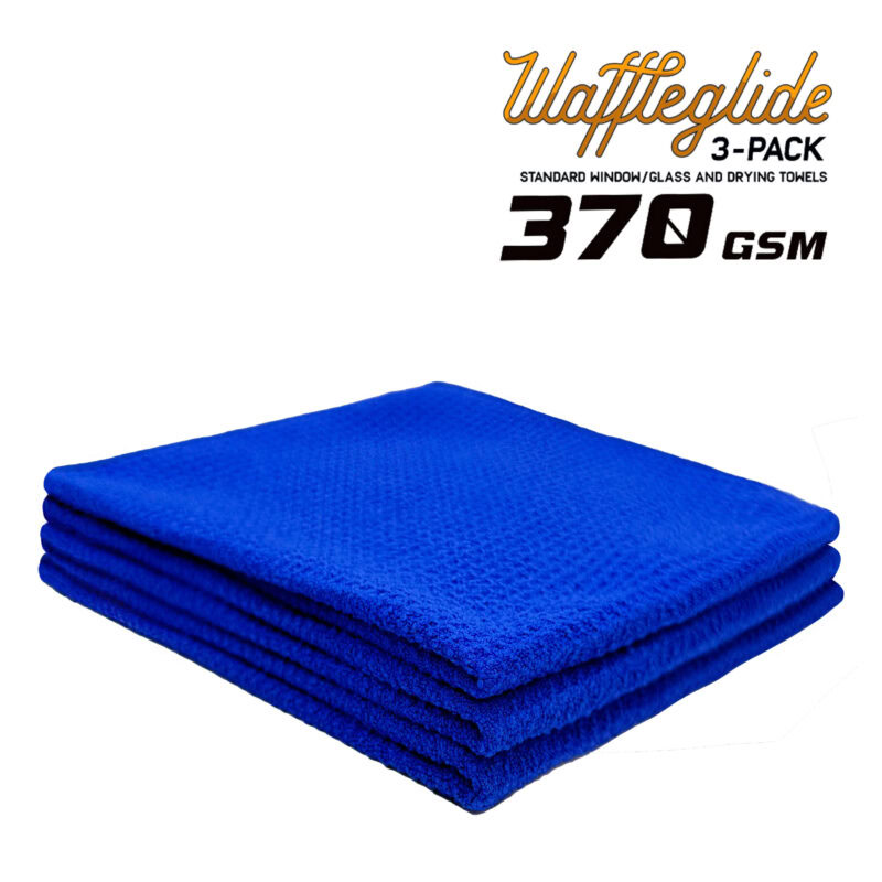WaffleGlide 370 GSM Standard Window/Glass and Drying Towels | 16"x16"| 3Qty/pack