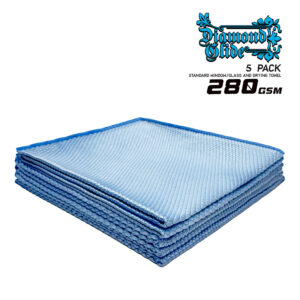 DiamondGlide 280 GSM Standard Window/Glass and Drying Towels | 16"x16" | 5Qty/pack