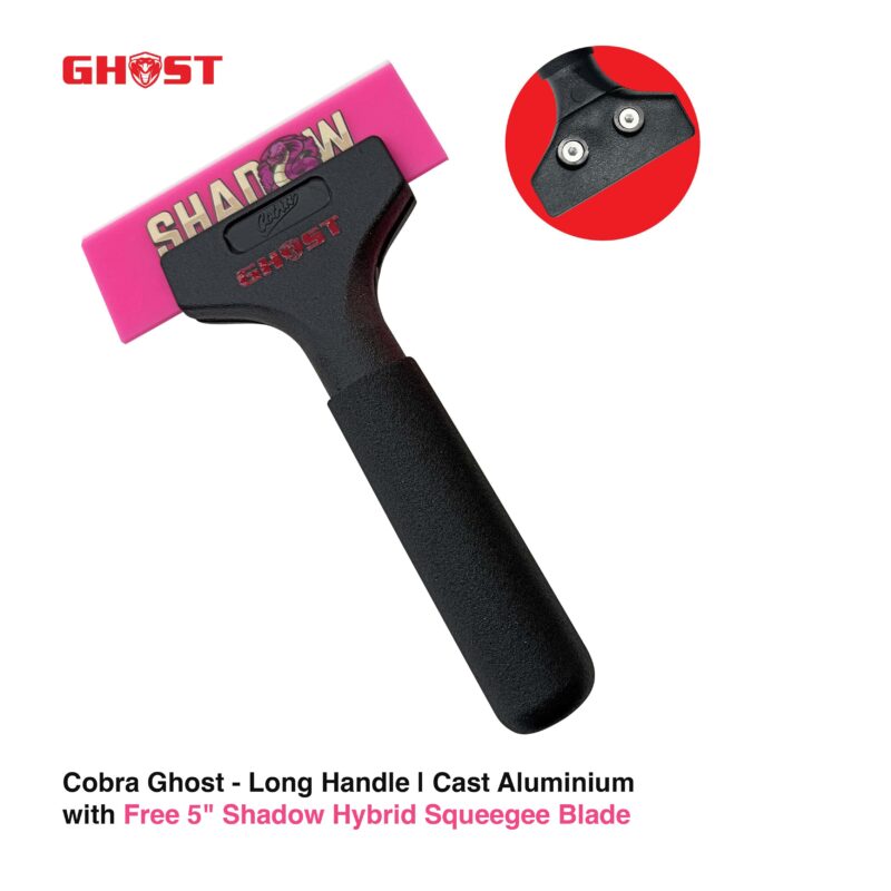 Cobra Ghost - Reinforced Plastic Long Handle with 5” Free Shadow Hybrid Squeegee Blade