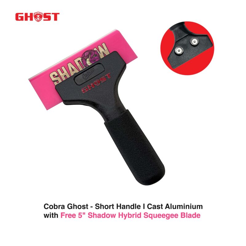 Cobra Ghost - Reinforced Plastic Short Handle with 5” Free Shadow Hybrid Squeegee Blade