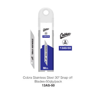 Cobra Stainless Steel 9mm Snap off Blades-50qty/Pack (13S-50)(Coming Soon)