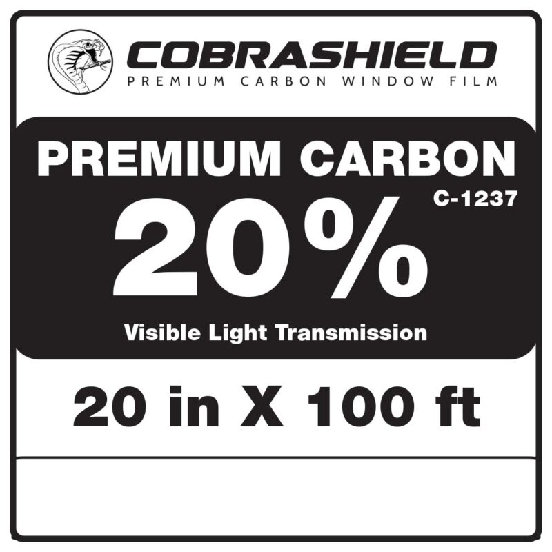 Cobrashield Premium Carbon Window Film | 20″x100′ | Lifetime Warranty | UV 99% | IRR 26% to 75% - Image 3