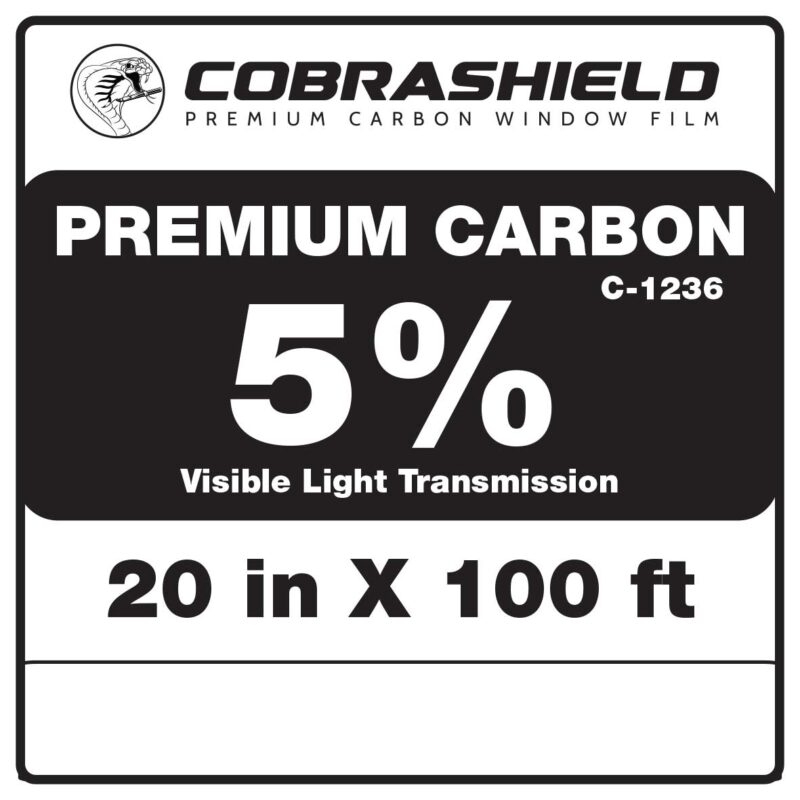 Cobrashield Premium Carbon Window Film | 20″x100′ | Lifetime Warranty | UV 99% | IRR 26% to 75% - Image 2