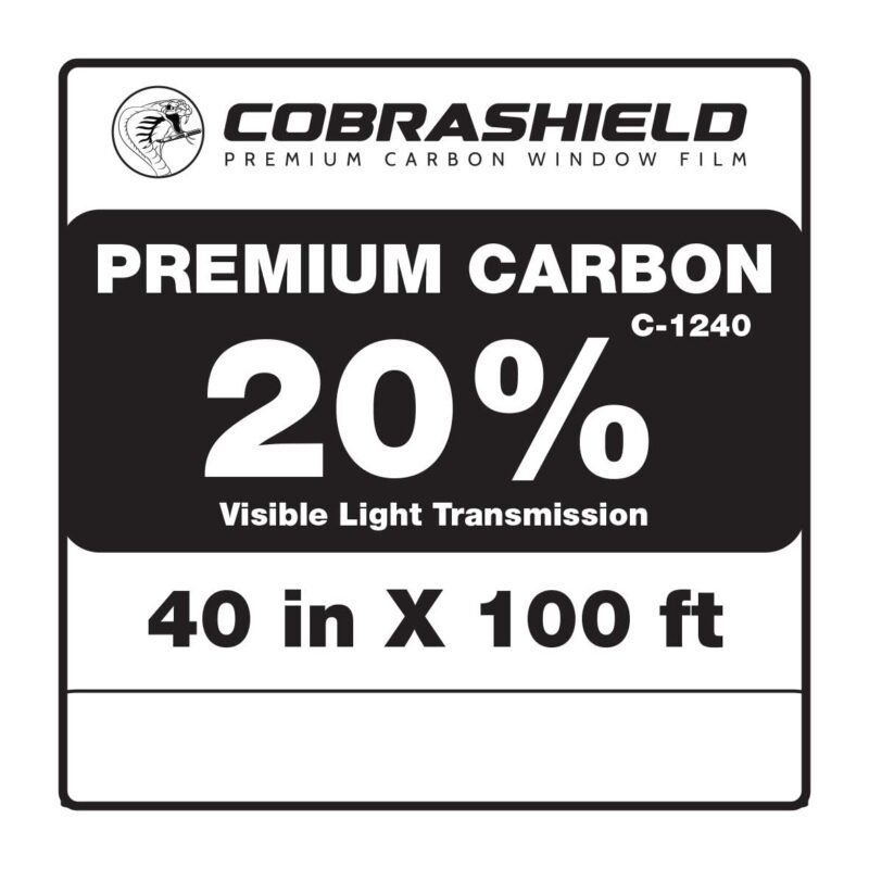 Cobrashield Premium Carbon Window Film | 40″x100′ | Lifetime Warranty | UV 99% | IRR 26% to 75% - Image 3
