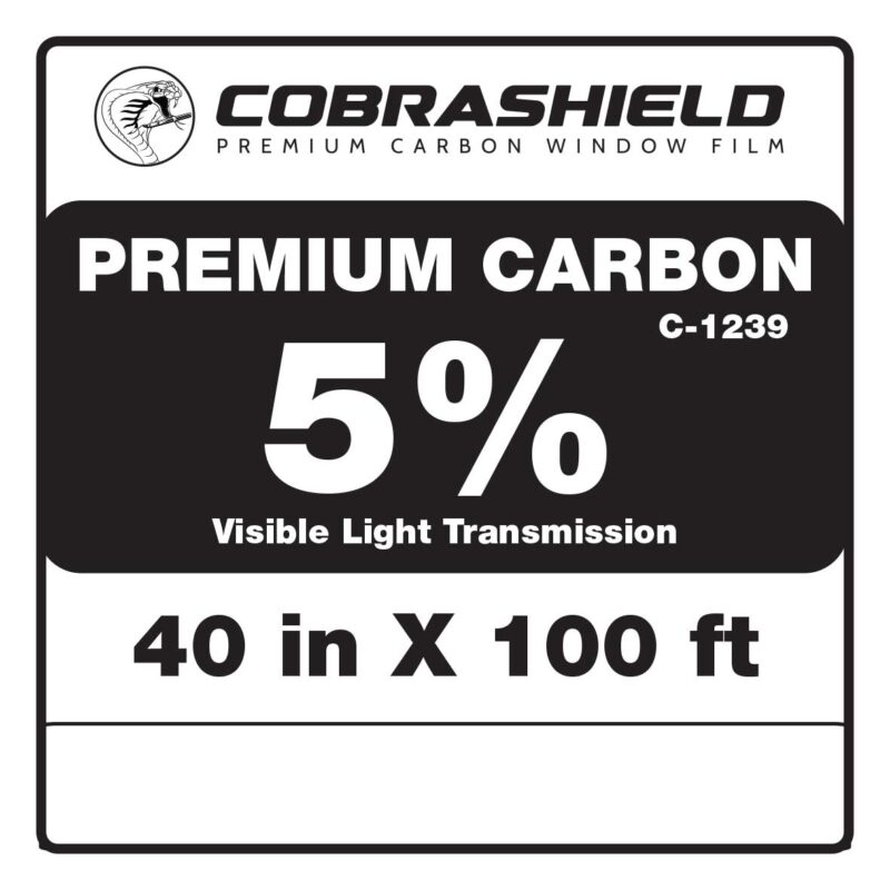 Cobrashield Premium Carbon Window Film | 40″x100′ | Lifetime Warranty | UV 99% | IRR 26% to 75% - Image 2