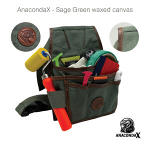 AnacondaX – Sage Green Color Waxed Canvas Tool Bag | Limited Edition