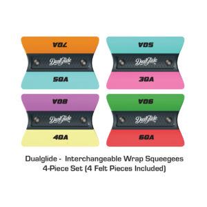 Dualglide -  Interchangeable Wrap Squeegees – 4-Piece Set (4 Felt Pieces Included)