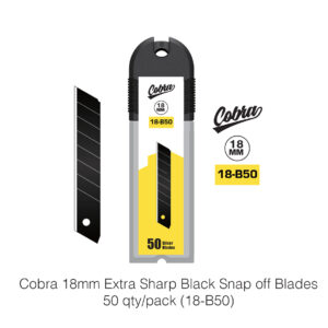 Cobra 18mm Extra Sharp Black Snap off Blades-50 qty/pack (18-B50)