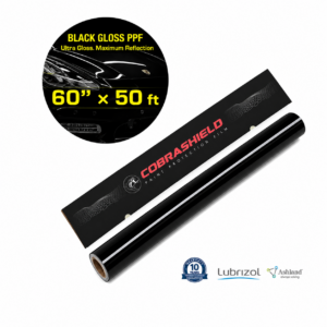 COBRASHIELD Black Gloss Finish Ultra Gloss. Maximum Reflection 10 years | 7.5mil | 60″ × 50 ft | Self Healing, Hydrophobic