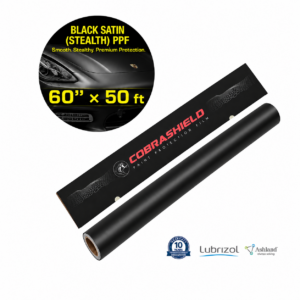 COBRASHIELD Black Satin Matte (Stealth) Finish  Smooth & Sleek, Soft Glow | 60″ × 50 ft | 7.5mil 10 years | Self healing Hydrophobic